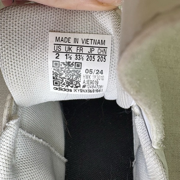 Adidas Kids Original Stan Smith Sneakers White With Green Accents Size 2 - Picture 7 of 8